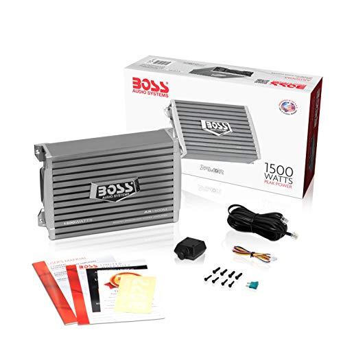 BOSS Audio Systems BOSS Audio Systems AR1500M Car Amplifier - 1500 Watts Max Power, 2 4 Ohm Stable, Class AB, Monoblock, Mosfet Power Supply, Remote Subwoofer Control