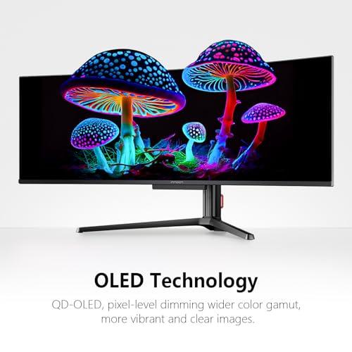 INNOCN INNOCN 49\" 49Q1S OLED Curved Gaming Monitor 5120 x 1440p 240Hz, 0.03ms, USB Type C 90W, HDMI 2.1, DisplayPort, USB Hub, Surrounding Speakers, Adaptive-Sync, Height Adjustable Stand, Black
