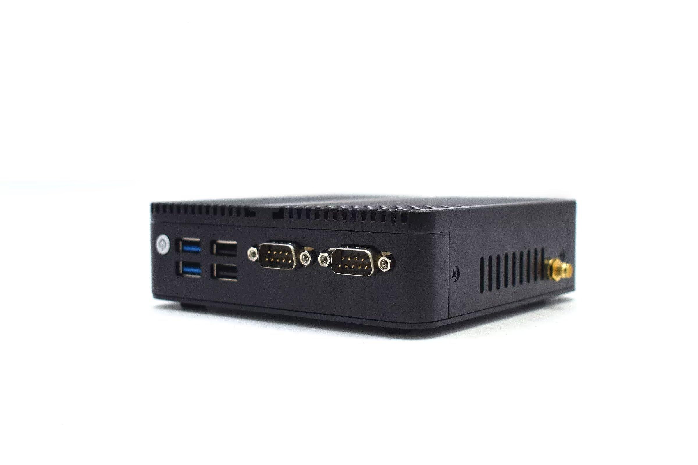 BASOARO BASOARO Mini Desktop PC, Industrial PC Fanless Win 11 Pro, Celeron J6412, 8G RAM 512G SSD 1TB HDD, 2*RS232 COM, Dual LAN, 1*DP, 2*HD, Triple Display, 4K, WiFi, Dual Band WiFi, Mini PC Fanless