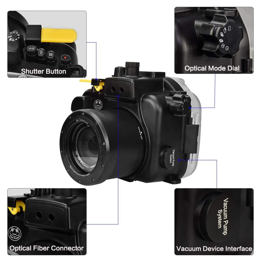 Sea frogs Sea frogs Underwater Camera Housing Compatible with Panasonic GH5 12-60mm IPX8 40m/130ft Maximum Diving Depth Waterproof Camera Case for Diving, Surfing, Rowing