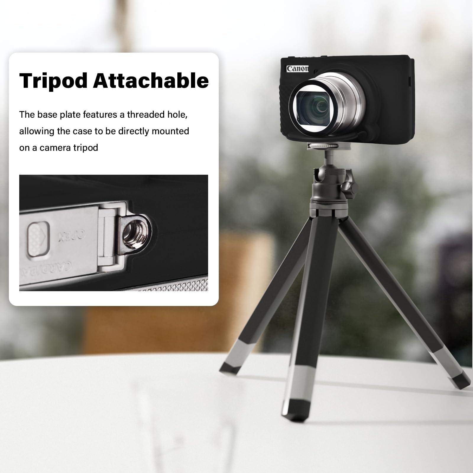 VOVMOEYA VOVMOEYA SX740 Camera Case Accessories Set[with 2 LCD tempered films],Silicone Protective Case Compatible with Canon PowerShot SX730 SX740 HS Digital Camera - Black