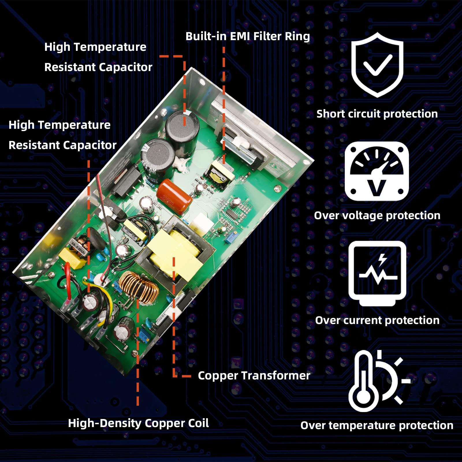 Yaheeda Yaheeda New Version Converter, 110V AC to 12V DC Converter Power Supply 12V 600W 50A DC Switch Transformer for RV,Pump,LED Strip, LCD Monitor