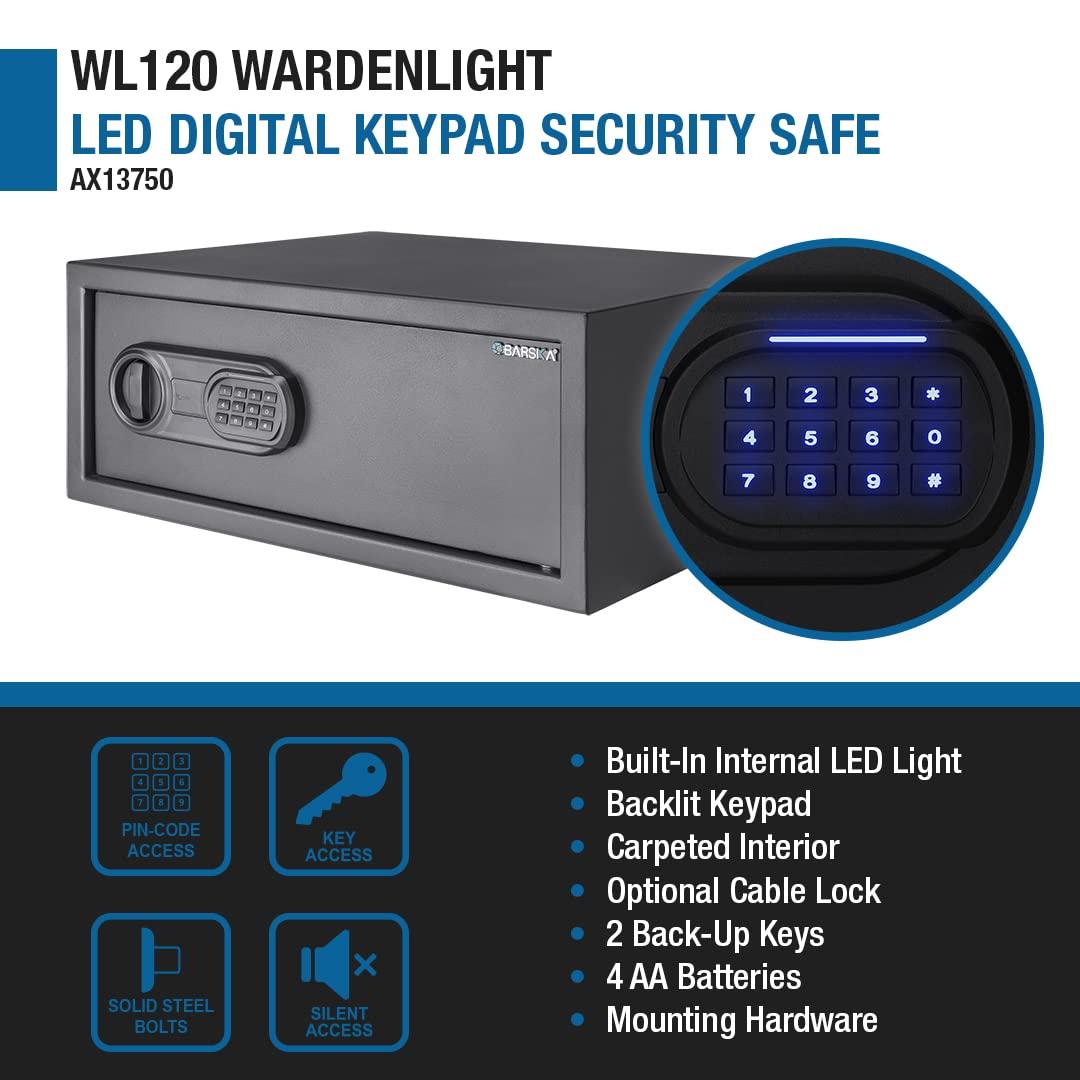 BARSKA Barska AX13750 WardenLight WL120 Mini LED Digital Keypad Safe