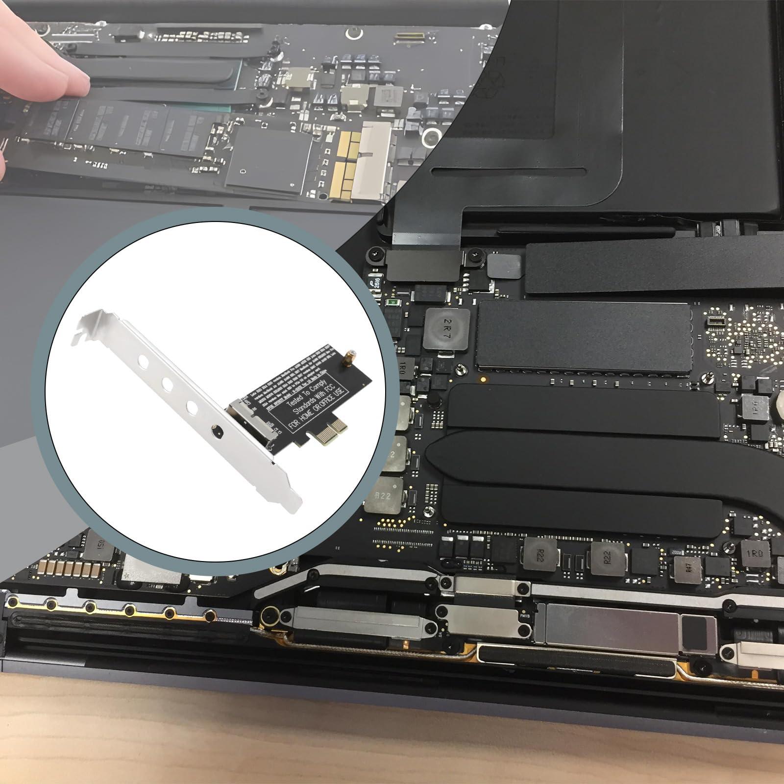 Create idea Create idea PCI-E 1X to 12+16 Pin Solid State Drive SSD Conversion Card Adapter with Metal Baffle Compatible with Mac Pro Air 2013-2017 A1493 A1502 A1465 A1466