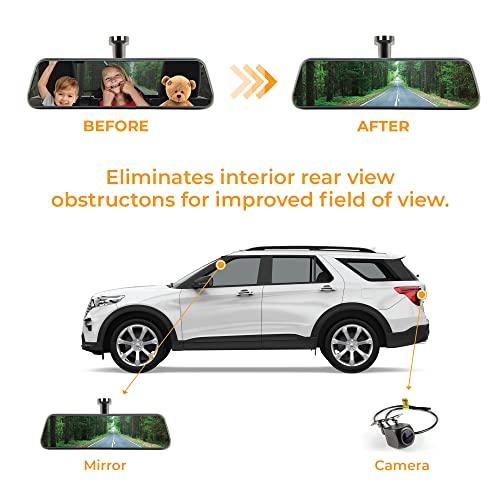 Brandmotion Brandmotion FullVUE Mirror and Camera System FVMR-1100 | Front Dash Cam and Rear View Camera Always On | Recording | Touch Screen Mirror | Lux Night Vision | G-Shock Sensor | Reverse Backup