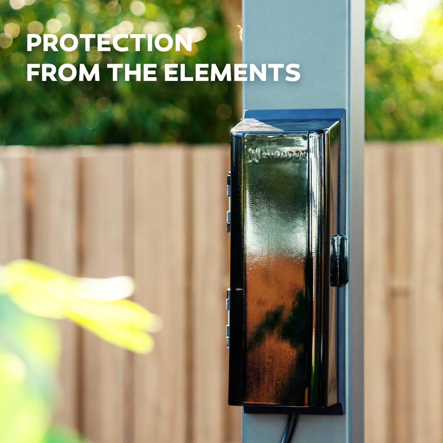 MIRADOR MIRADOR Power Strip Surge Protector with 3 AC Outlets and 3 USB Ports, Wall Mountable Power Socket with Protective Cover, 5Ft Long Extension Cord Plug (1875W/15A)for 111 Series Pergola, Garden, Black