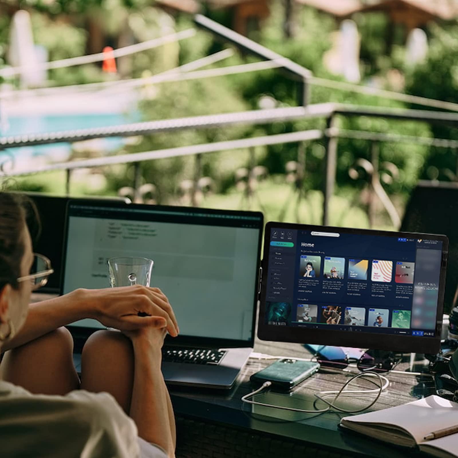 Anvazise Anvazise Laptop Monitor Extender, 11.6/14.1 inch Portable Monitor Dual Screen External Second Monitor 19201080 FHD IPS,USB-C/HDMI,Plug and Play,for Laptop Notebook (11.6 inch)