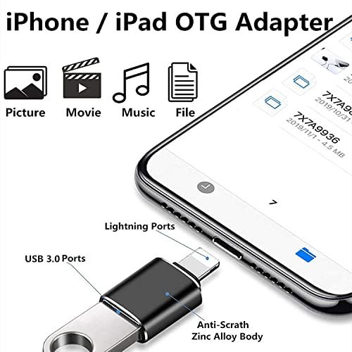 PAINICA Lightning Male to USB3.0 Female Adapter OTG Cable [Apple MFi Certified]PAINICA USB OTG Data Sync Converter for iPhone/iPad/iPod Support Camera Card Reader, Mouse, Keyboard, Hubs, Connect U Disk-Black