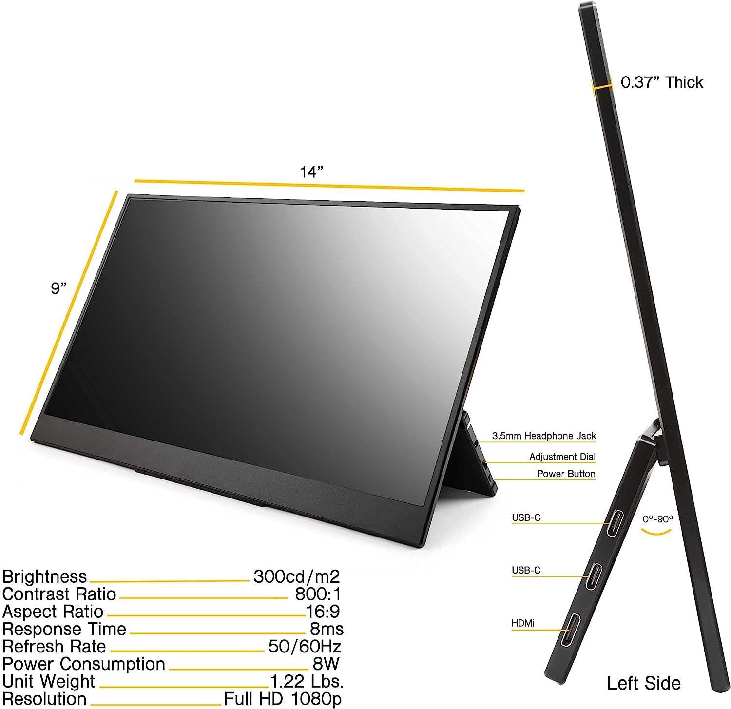 SideTrak SideTrak Solo Pro 15.8\" Portable Monitor for Laptop | FHD 1080P LED IPS Dual Display w/Anti-Glare Screen, USB & Mini HDMI, Laptop Monitor Extender for Mac, PC, Chrome, HDR & Speakers