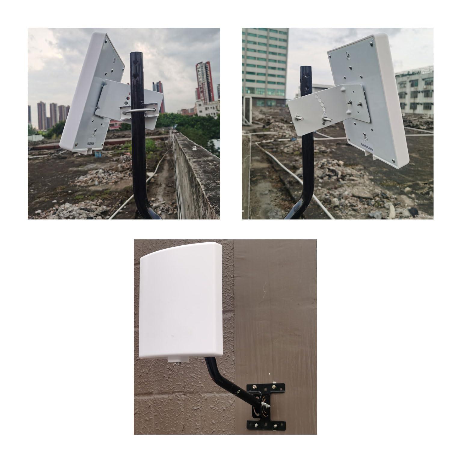SIGNALPLUS Long Range WiFi Antennas Outdoor Full Kit 2.4GHz 5GHz External Panel Directional WiFi Antenna Extender for WiFi Router/Wireless Camera/WiFi Access Point, 5meter Cable, RP-SMA, SMA, Mounting Pole