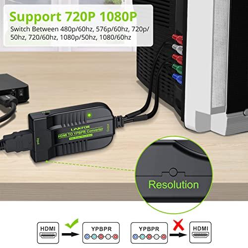 LiNKFOR LiNKFOR 1080P HDMI to Component Converter Scaler, HDMI Input to YPbPr Convert HDMI to Component, Only HDMI to YPbPr Adapter for HDTV Box PC PS3 Roku Blu-Ray DVD (NOT Component to HDMI)