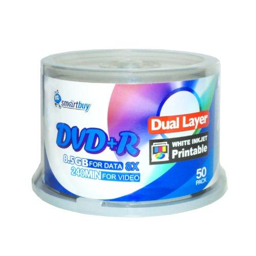 Smartbuy Smartbuy 300-disc 8.5gb/240min 8X DVD+r Dl Dual Layer Double Layer White Inkjet Hub Printable Blank Data Recordable Media Disc Spindle