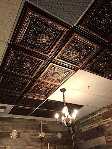 From Plain To Beautiful In Hours La Scala-Faux Tin Ceiling Tile - Antique Copper 25-Pack