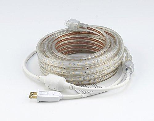 CBconcept CBConcept UL Listed, 164 Feet, 18000 Lumen, 4000K Soft White, Dimmable, 120V AC Flexible Flat LED Strip Rope Light, 3000 Units 3528 SMD LEDs, Indoor Outdoor Use, Accessories Included, Ready to use