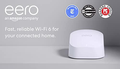 eero Amazon eero 6 mesh wifi router - Supports internet plans up to 900 Mbps, Coverage up to 1,500 sq. ft., Connect 75+ devices, 1-pack
