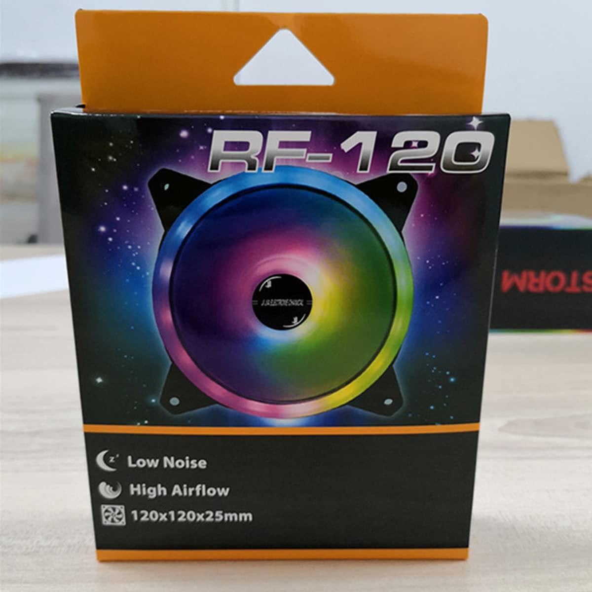 Edinstry LED Case Fan 12cm Yellow, PC+PBT Material, Cool LED Aperture Computer Case Heat Dissipation, Suitable for PC Case, CPU Coolers and Radiators Low Noise, 1PCS