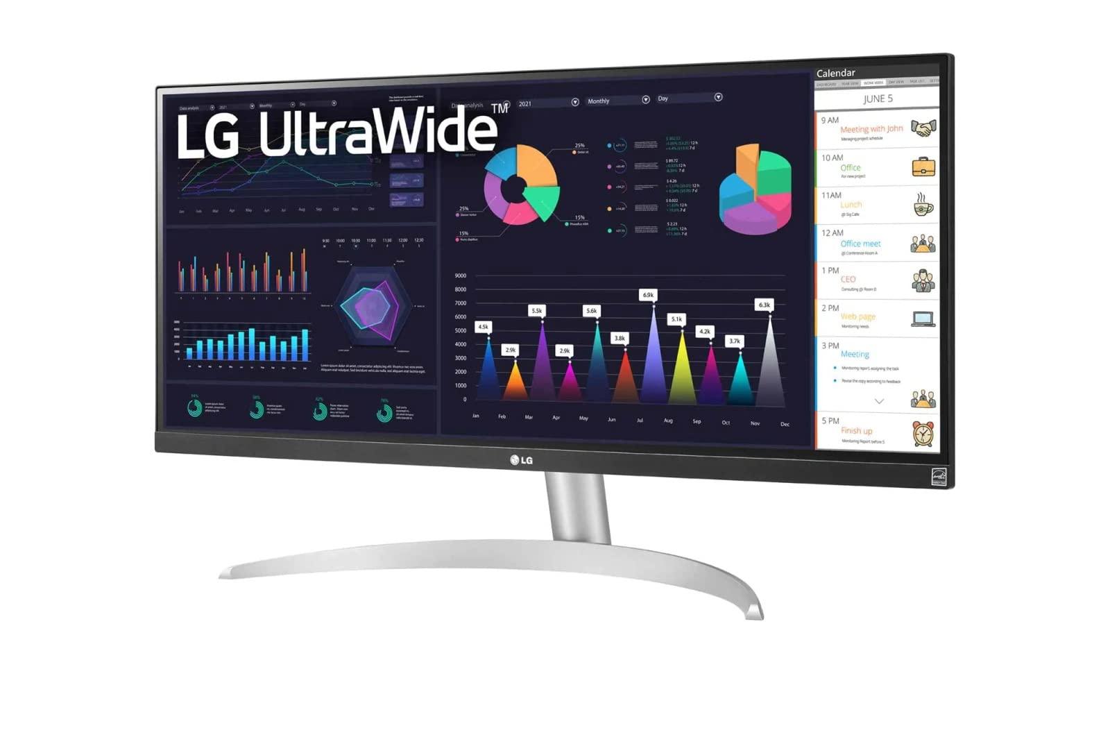 LG LG UltraWide FHD 29-Inch Computer Monitor 29WQ600-W, IPS with HDR 10 Compatibility, AMD FreeSync, and USB Type-C, White/Silver