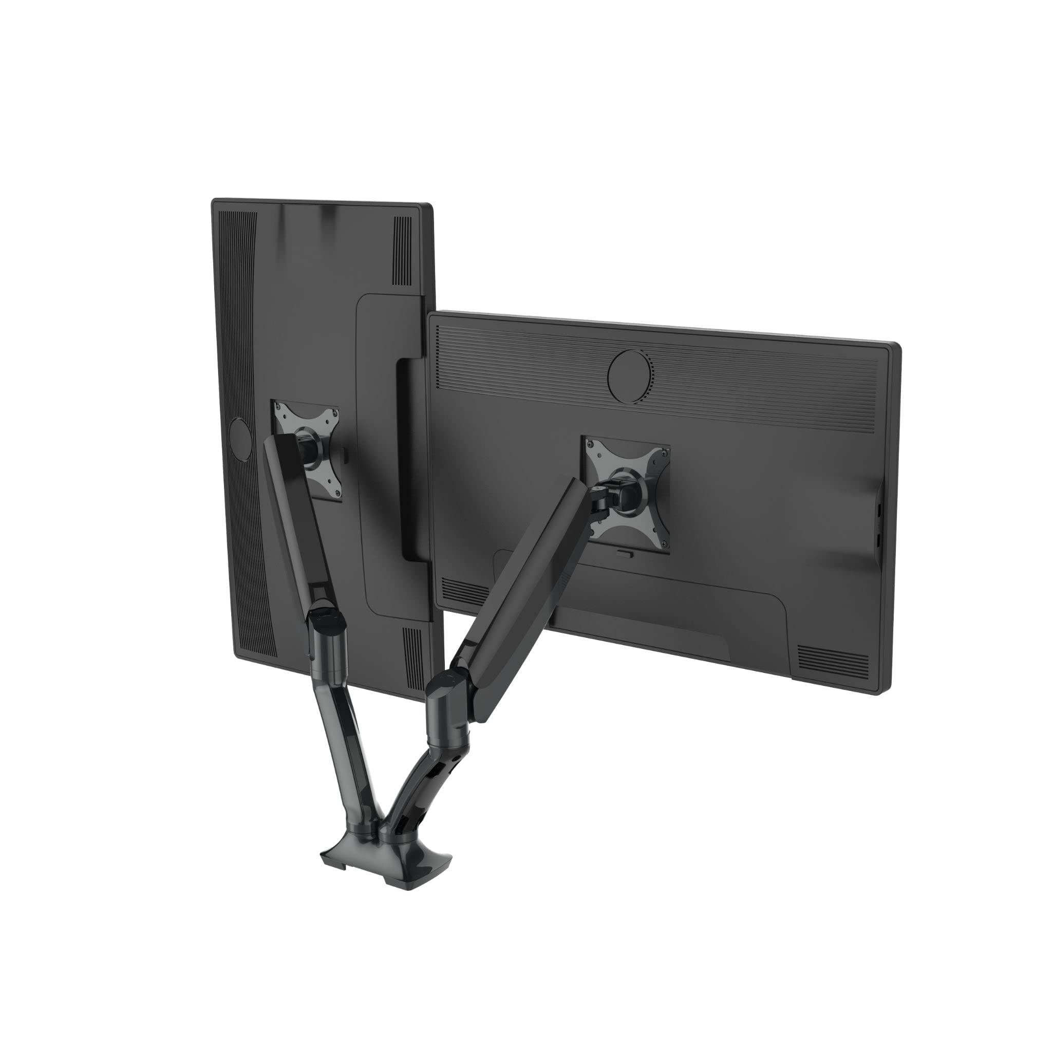 Progressive Desk Progressive Desk Dual Gas Spring Monitor Mount Stand - Fits 10"-27" Monitors - 180 Monitor Rotation - Arm Holds Up to 20 lbs per Arm