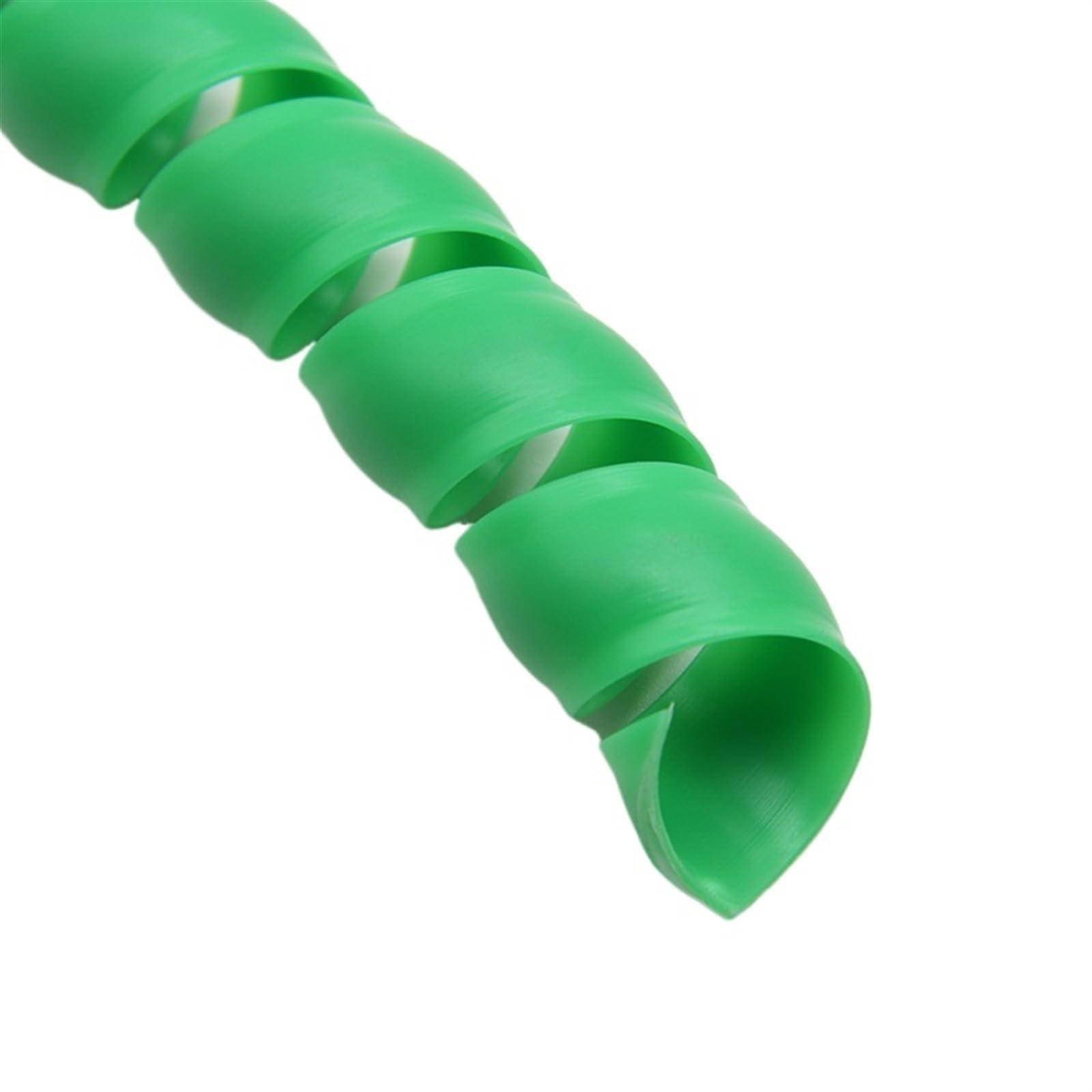 ELLANA spiral protector Spiral Cable Protector 8mm 40mm Spiral Wrap Winding Line Organizer Flexible Cable Wire Cover Pipe Cable Sleeve Tube wraps cable(Green,ID 12mm 10 Meters)