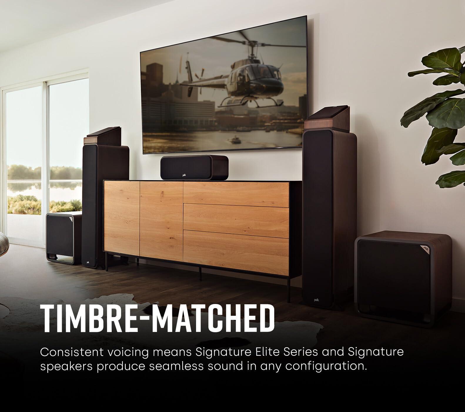 Polk Audio Polk Signature Elite ES90 Height Module Speaker (Pair) for Immersive Overhead Sound, Terylene Dome Tweeter, Mica-Fortified Polypropylene Midrange Woofer, Dolby Atmos, DTS:X, & IMAX Enhanced, Black