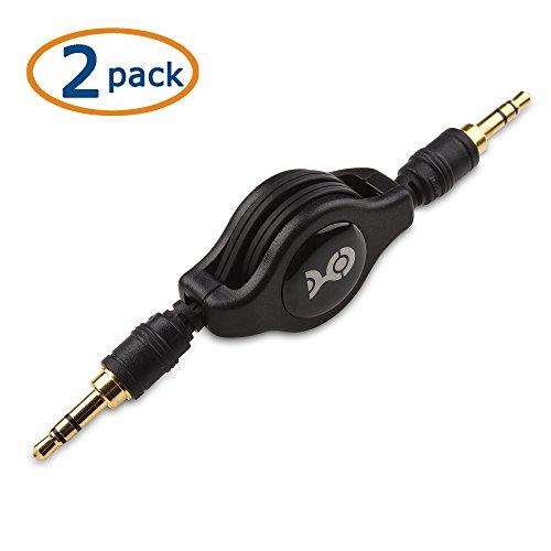Cable Matters Cable Matters 2-Pack Gold-Plated Retractable Aux Cable - 2.5 Feet