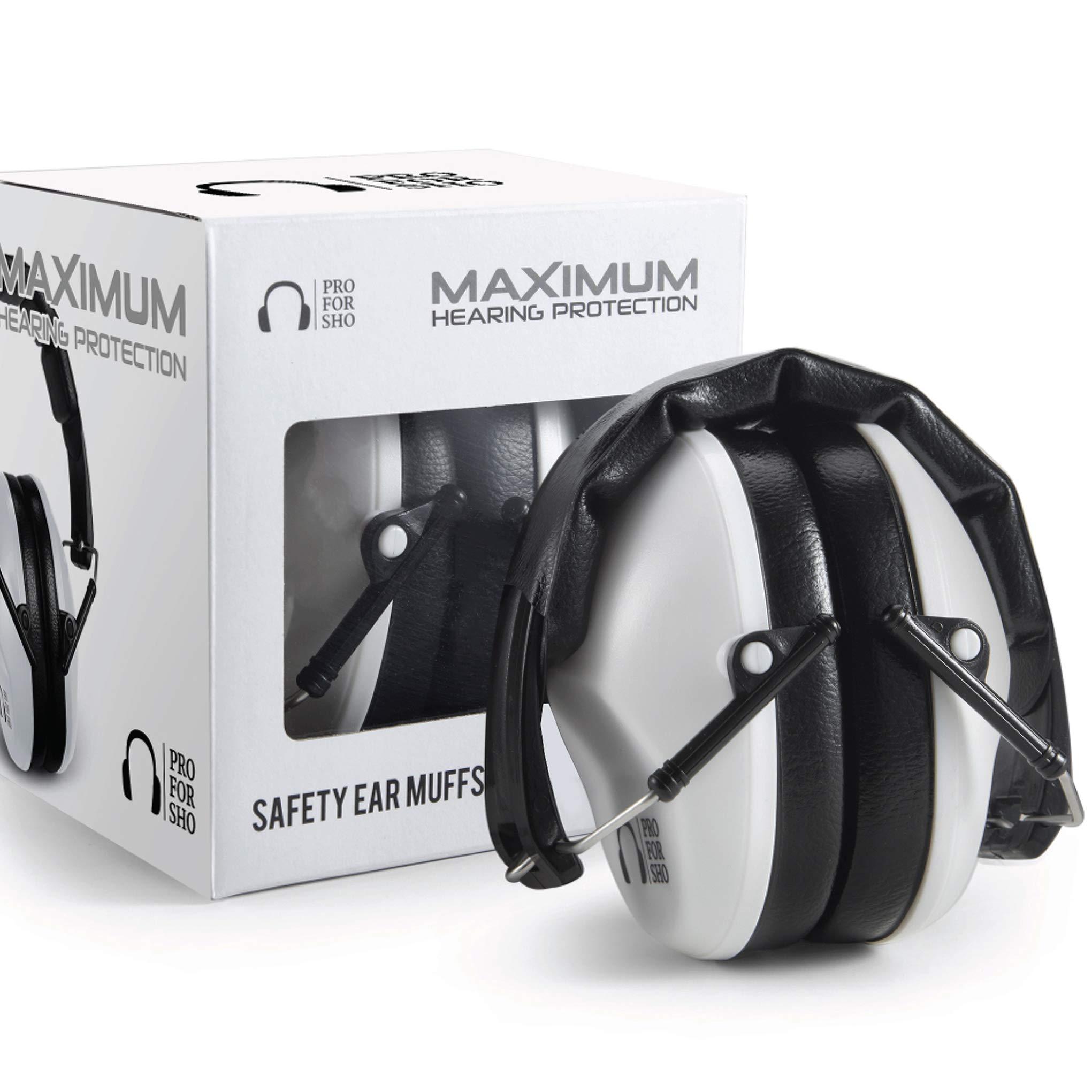 Pro For Sho Pro For Sho 34dB NRR Hearing Protection Ear Muffs - Highest NRR in Compact Design, Noise Cancelling Headphones for Adults and Kids, Sensory Autism Ear Protection for Shooting, Gun Range, Mowing, Work