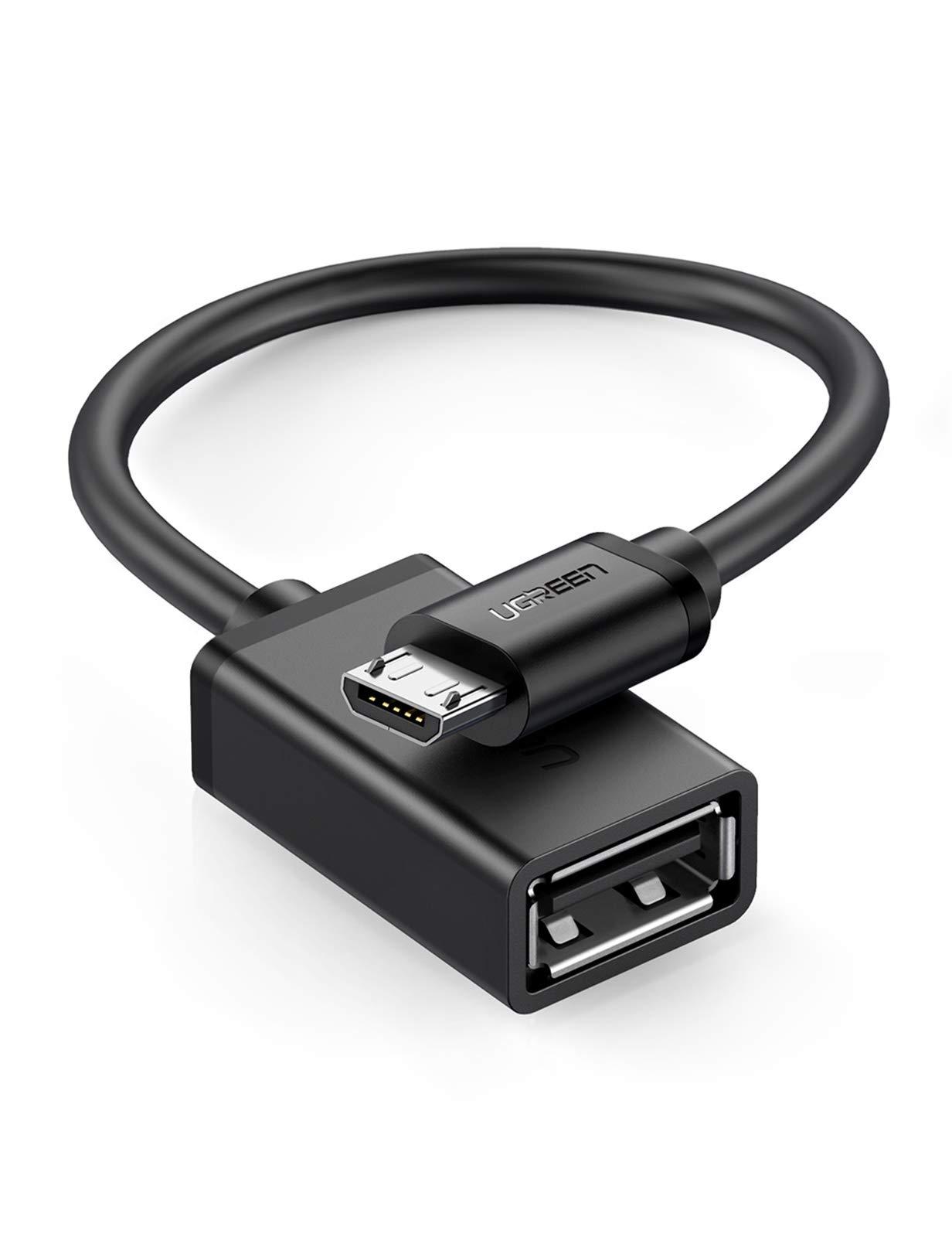 UGREEN UGREEN Micro USB 2.0 OTG Cable On The Go Adapter Male Micro USB to Female USB Compatible with Samsung S7 S6 Edge S4 S3 LG G4 Controller Android Windows Smartphone Tablets 4 Inch Black
