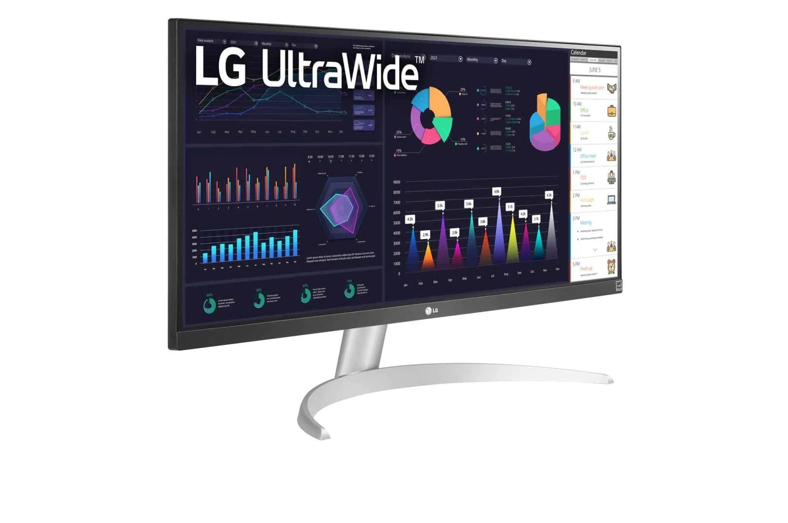 LG LG UltraWide FHD 29-Inch Computer Monitor 29WQ600-W, IPS with HDR 10 Compatibility, AMD FreeSync, and USB Type-C, White/Silver