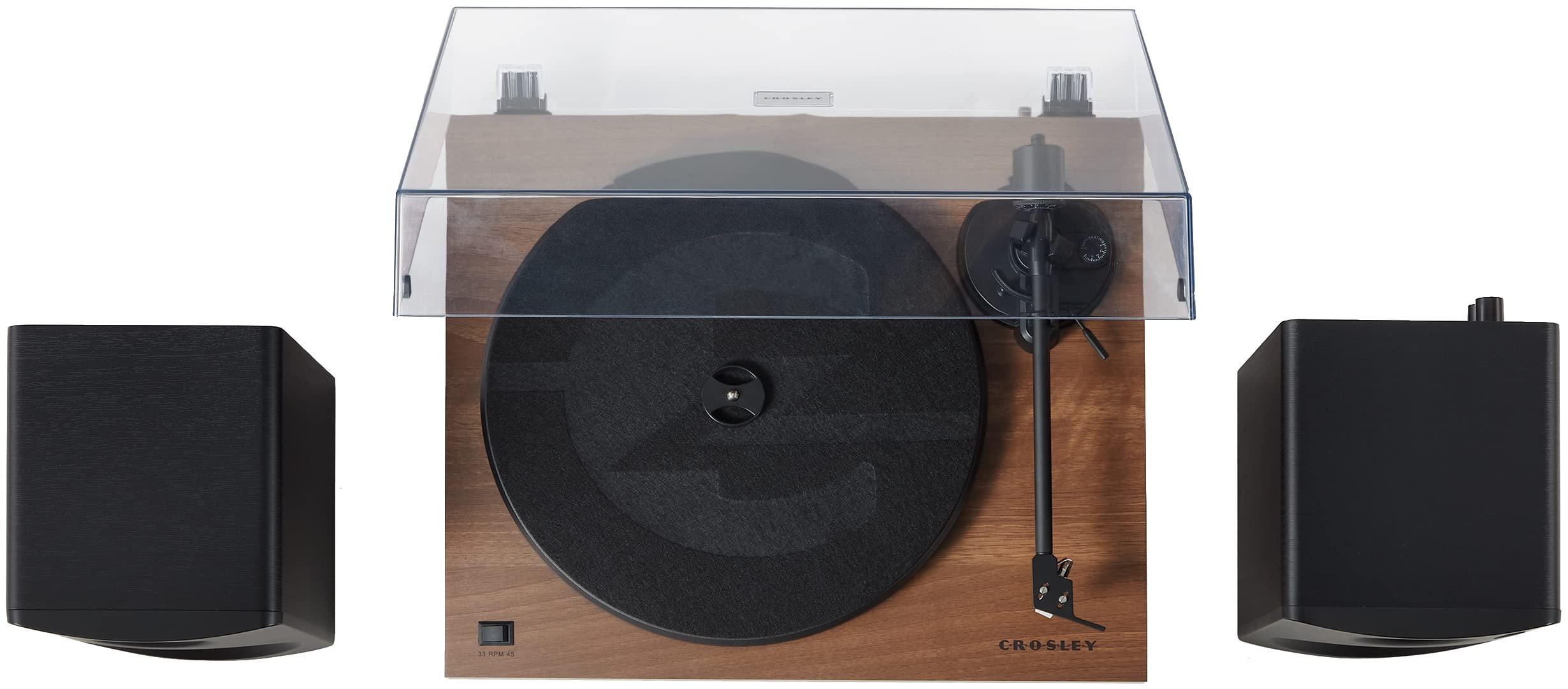 Crosley Crosley KT6101-WA Belt-Drive Bluetooth Turntable with Built-in Preamp and Included Speakers, Walnut