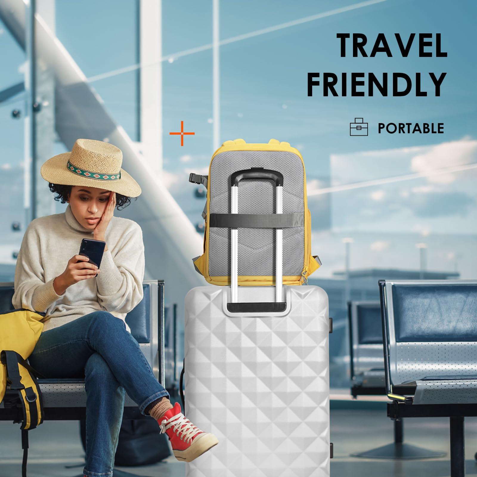 TARION TARION Camera Backpack Waterproof Bag - DSLR Camera Bag with 14in Laptop Compartment Rain Cover, Professional Travel Photography Backpack for Photographers, SLR, Camera Lens, TR-L, Yellow