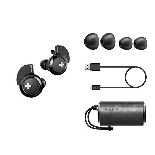 PHILIPS PHILIPS Bass+ SHB4385 Wireless Bluetooth in-Ear Earbuds, TWS with Up to 6+6 Hours of Playtime, 3 Sizes Ear Tips, Charging Case - Black (SHB4385BK)