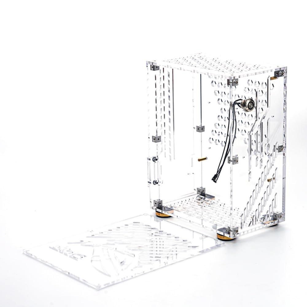 SENECESLI Mini ITX Case, Mini PC Case with 6 Sided Hollow, Side Transparent Door, ITX Computer Gaming Case, Small Form Factor PC Case (Transparent)