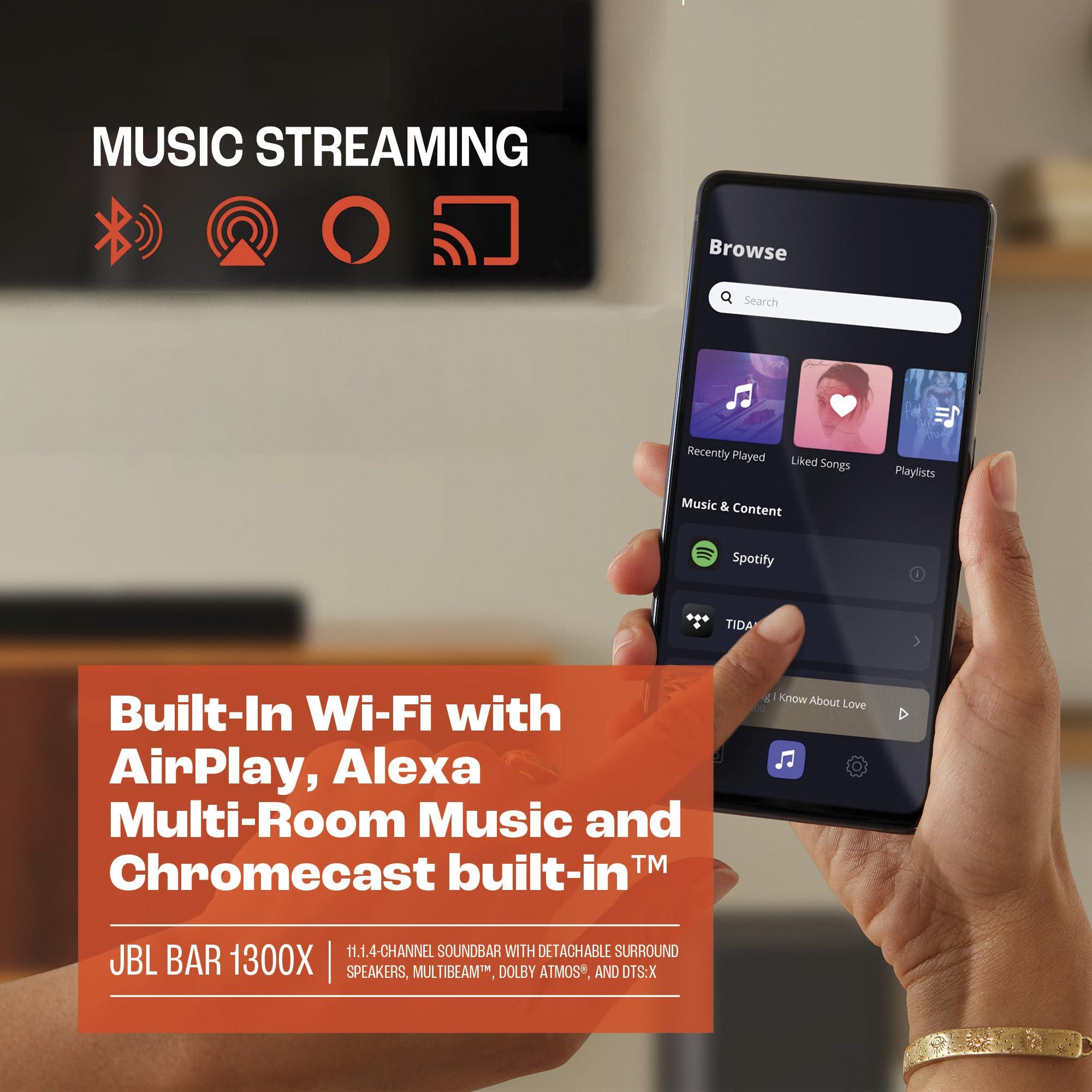 JBL JBL Bar 1300X: 11.1.4-Channel soundbar with Detachable Surround Speakers, MultiBeam, Dolby Atmos and DTS:X, Black