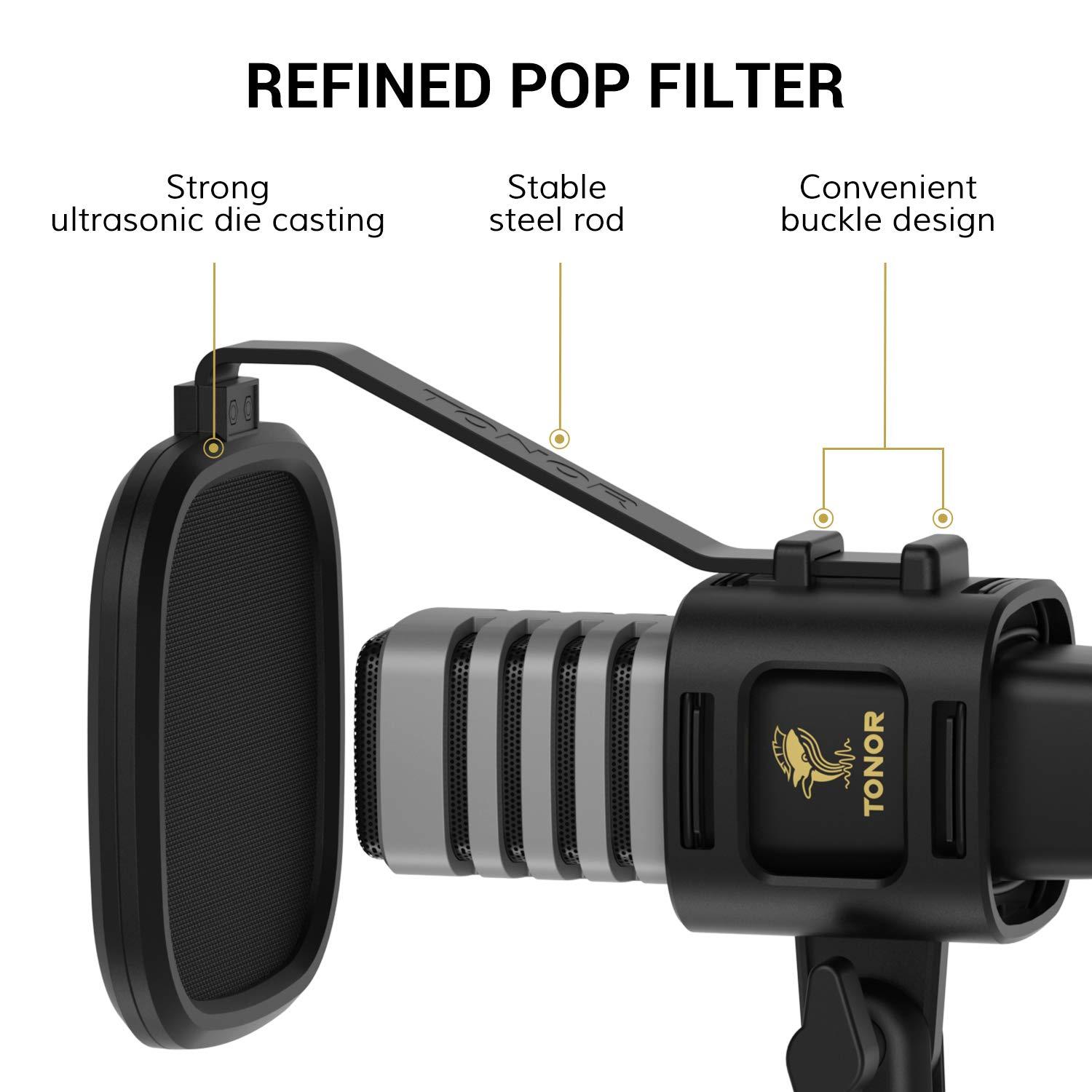 TONOR TONOR USB Computer Microphone TC30, Bundle with 12 Pack Hexagon Acoustic Panels White