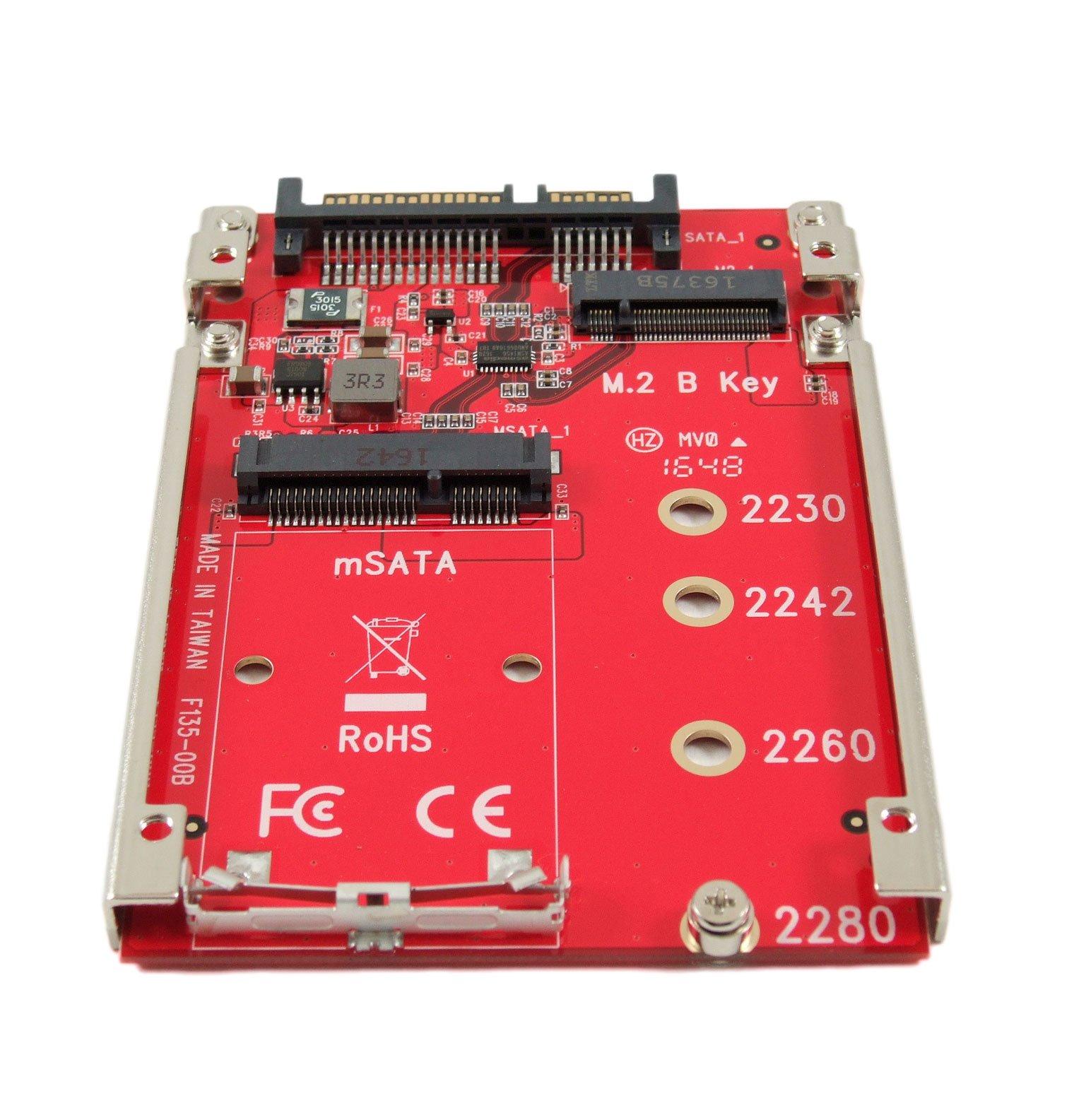Ableconn Ableconn ISAT-M2MS mSATA or M.2 NGFF SATA SSD to 2.5-Inch SATA Adapter with Aluminum Frame Bracket - Convert mSATA or M.2 SATA SSD to a 2.5" 7mm SATA Drive