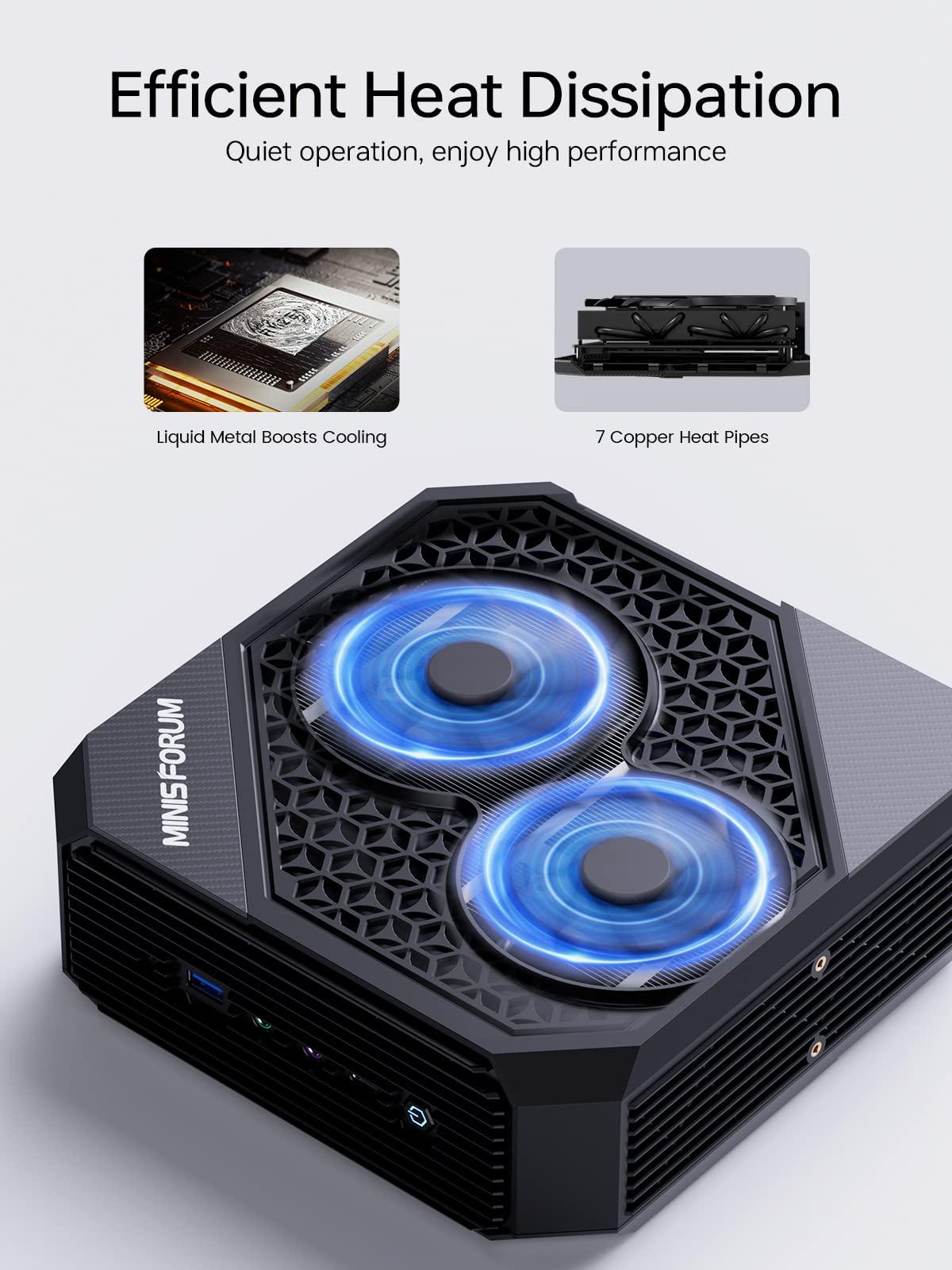 MINISFORUM MINISFORUM HX99G Neptune Mini PC AMD Ryzen 9 6900HX 64GB DDR5 RAM 1TB SSD AMD Radeon RX 6600M Mini Computer Wi-Fi 6E/BT5.2, 2xHDMI / 2X USB4 Port, 2X Slot PCIe/SATA SSD, 5X USB3.2 Port for Gaming