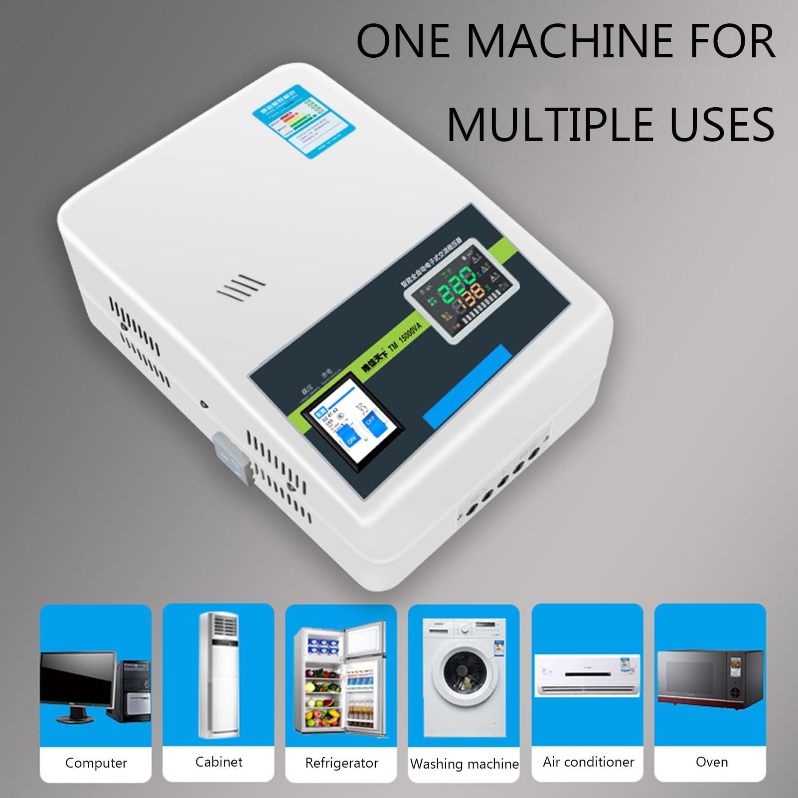 DirectNine Basics Automatic Voltage Regulator,6800/15000VA Single AC Voltage Stabilizer Output 220V Ultra Low Stabilizer Power Supply for Small Household Appliances,6800W