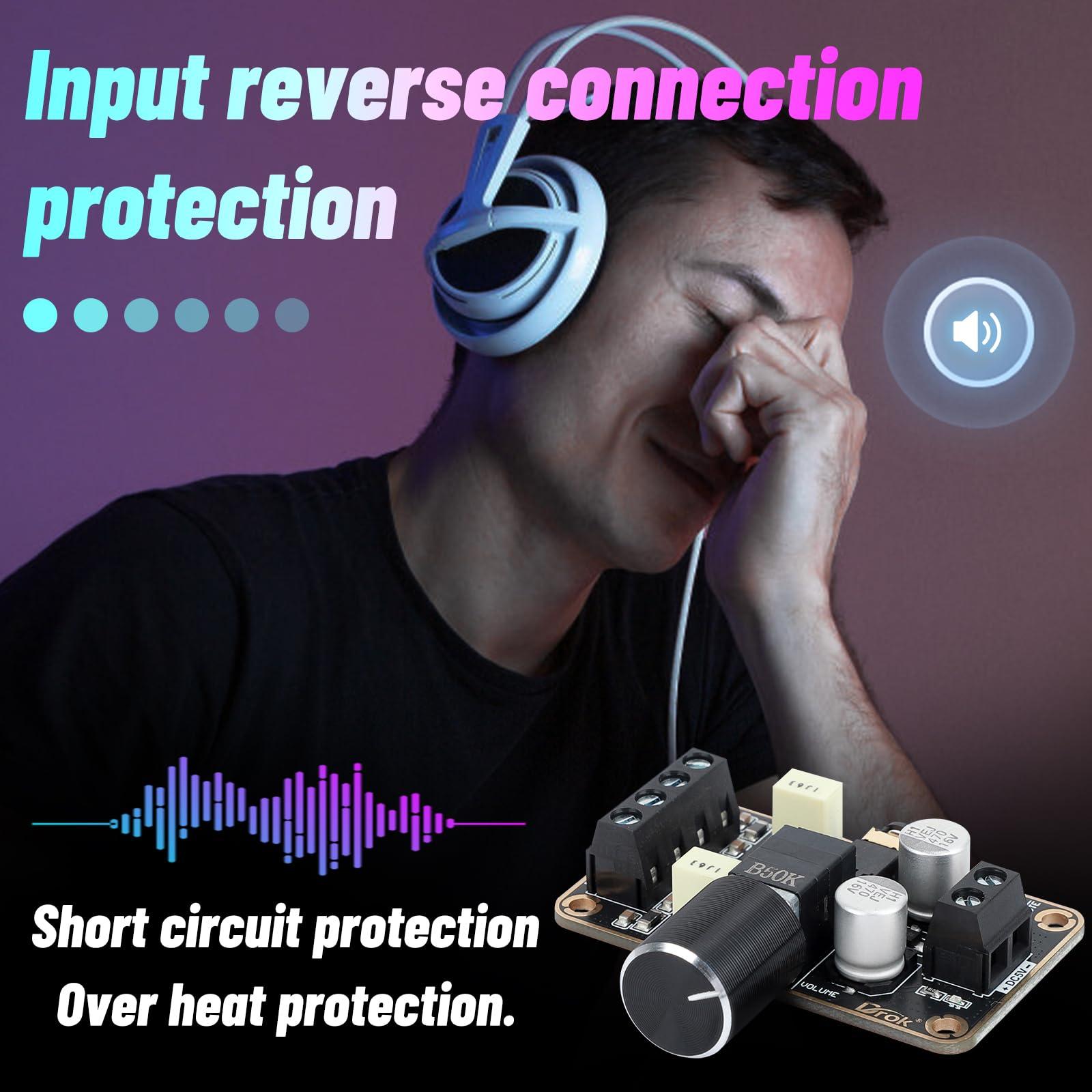 DROK DROK 5W+5W Mini Amplifier Board 2pcs PAM8406 Audio Amplifier Board DC 5V Digital Stereo Power Amp 2.0 Dual Channel Class D Amplify Module for DIY Speaker Sound System