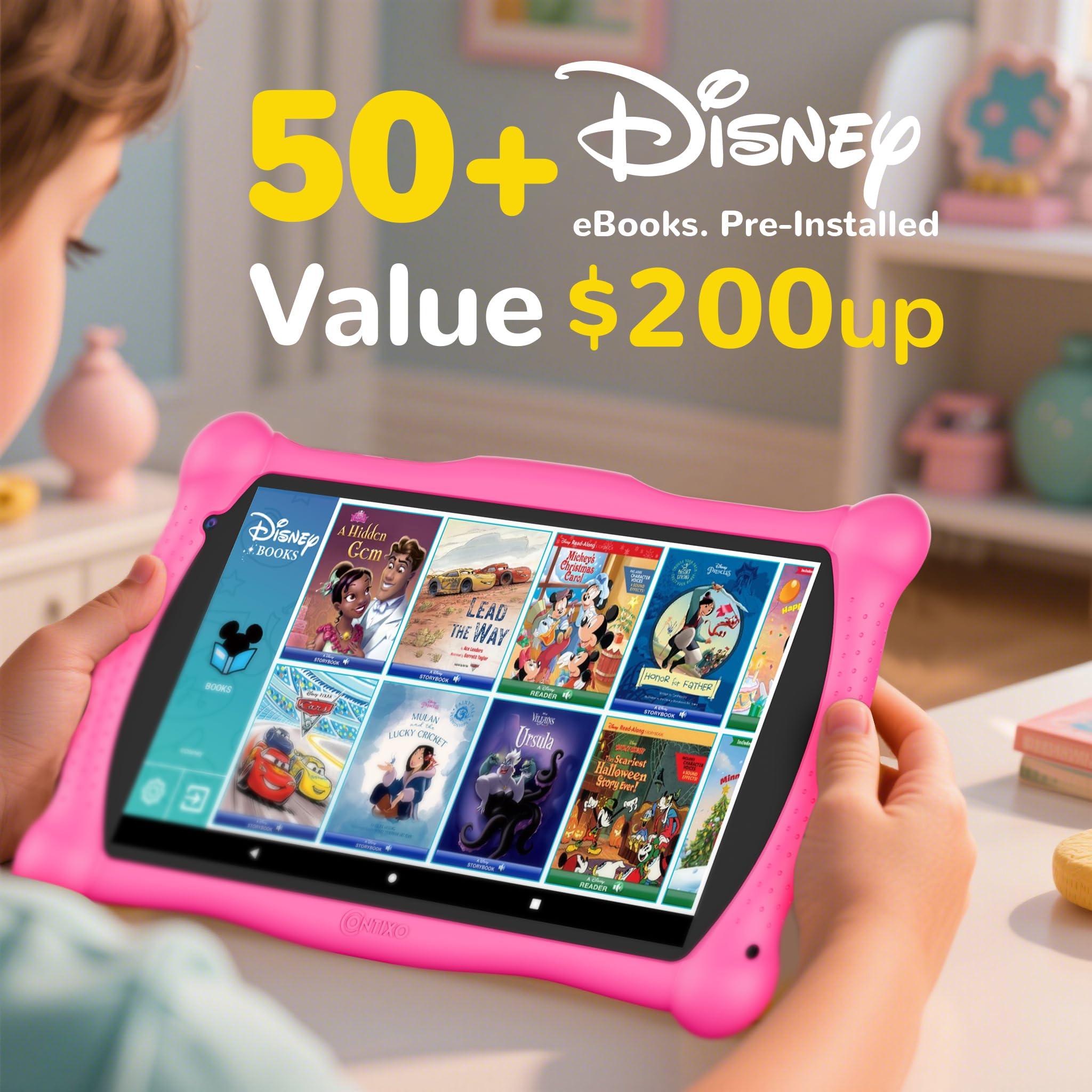 Contixo Contixo 7" Disney Kids Learning Tablet Bundle - Headphones, Stylus & Bag, Pre-Installed Disney Storybook (Value $200) & Teacher-Approved Apps, Parental Controls, Ideal for Education - Pink