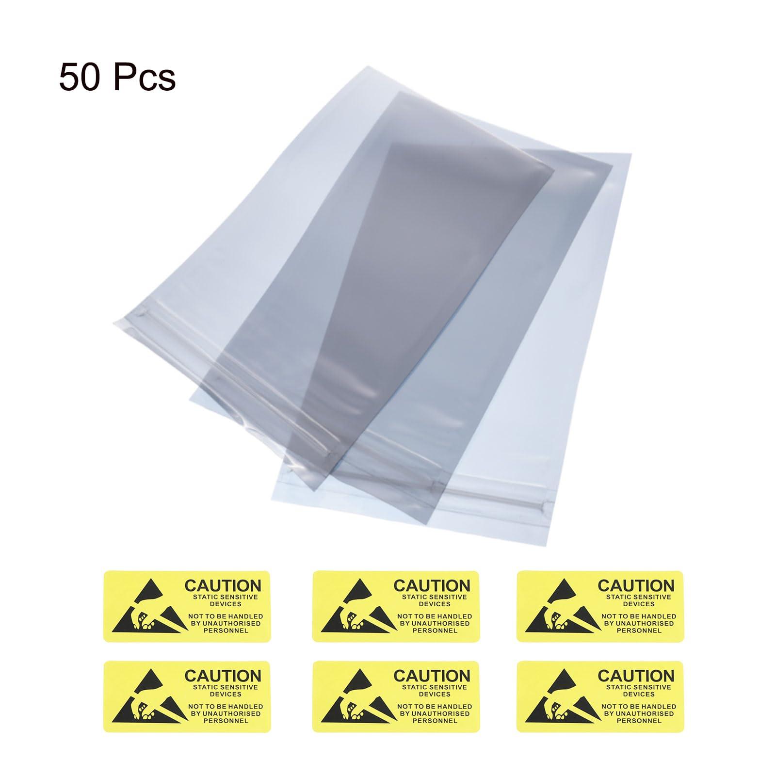 MECCANIXITY MECCANIXITY Anti Static Bags Shielding Bag 50pcs 4x8inch(10x20cm) Resealable with Labels for Hard Drive HDD SSD PCB Board