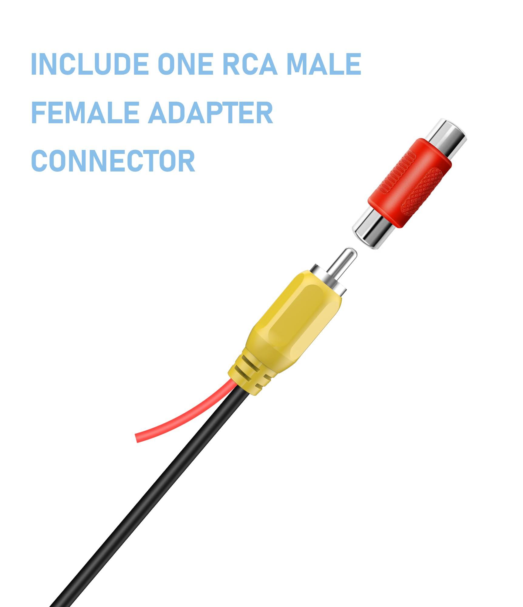 YQMAJIM YQMAJIM RCA Plug to 4PIN Adapter Cable, 4 Ft Thicker Connector Backup Camera to Dash Cam Cord, Rear View Camera Video to Mirror Cam Cable