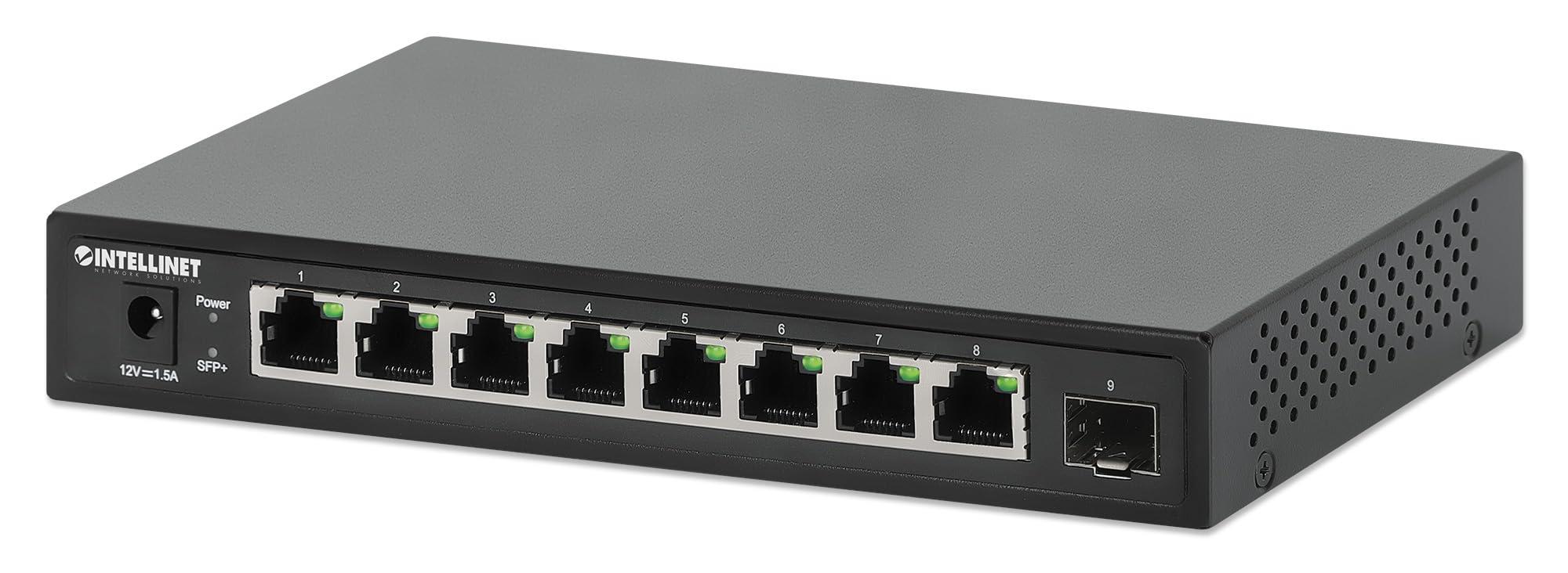 Intellinet Intellinet 9-Port Switch with 8 x 2.5G Ethernet Ports and 1 SFP+ Uplink - 60 Gbps Switch Fabric/Switching Capacity, Fanless, Wall-Mountable 3 Yr Mfg Warranty 562096