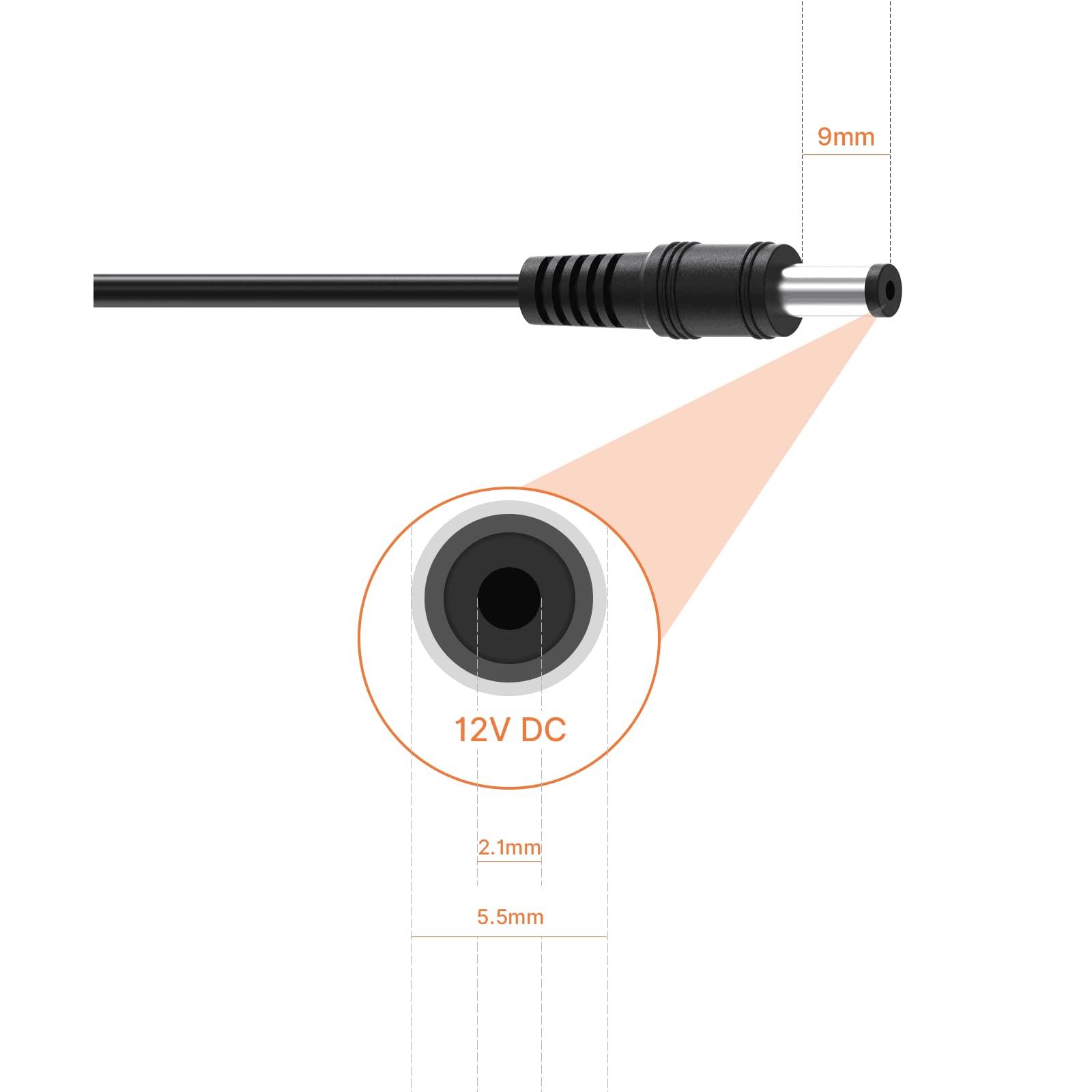 WingHome WingHome 6V Power Cable, Male to Male 5.5x2.1mm Plug
