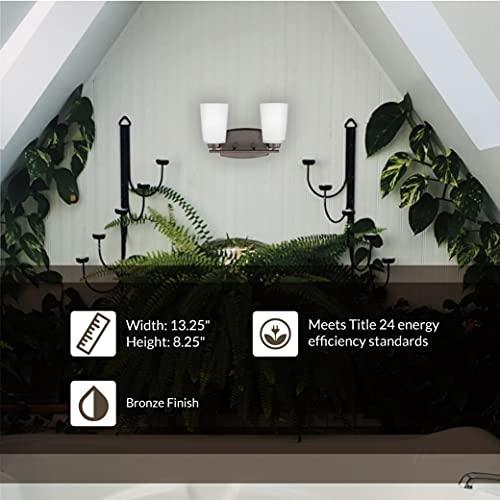 Sea Gull Lighting Sea Gull Lighting Generation 4428902-710 Transitional Two Light Wall/Bath from Seagull-Franport Collection in Bronze/Dark Finish, Burnt Sienna