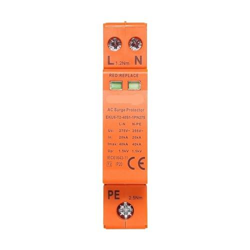 ARMOQ 1PCS SPD Household AC Surge Protector 275V Protector Lightning Arrester Protection Type T2 2P 1P+NPE 20KA~40KA EKU6