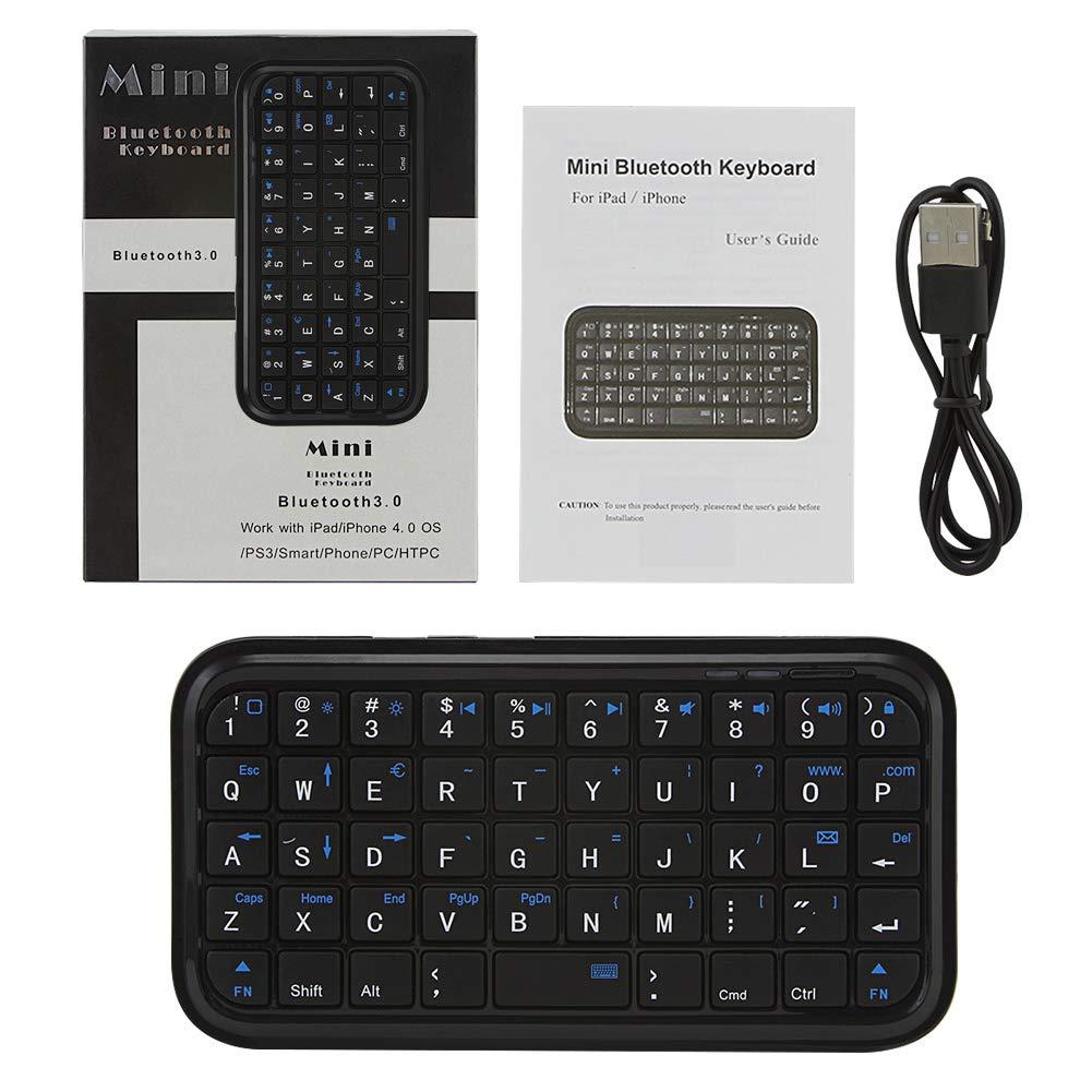 FLY WAY Bluetooth 3.0 Keyboard,Rechargeable Mini Slim Travel Size Wireless Pocket Keypad Small Portable 49 Keys Keyboard for PC Notebook Tablets Smartphones