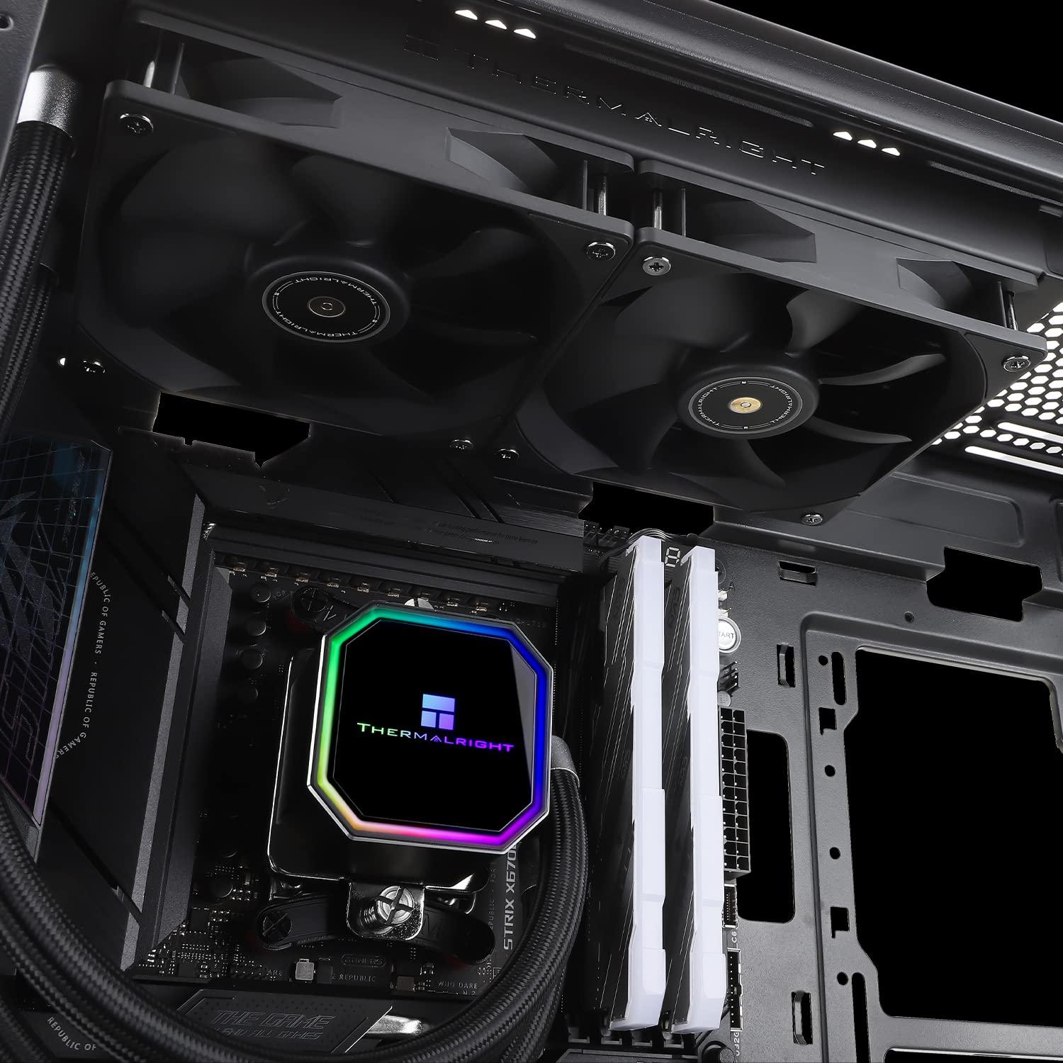 Thermalright Thermalright Frozen Prism 240 Black AIO Water Cooler,Liquid CPU Cooler, 2120mm PWM Fans Water Cooling System,1850RPM High Speed,Compatible with AMD/AM4/AM5 & Intel LGA115X/1200/2066/1700