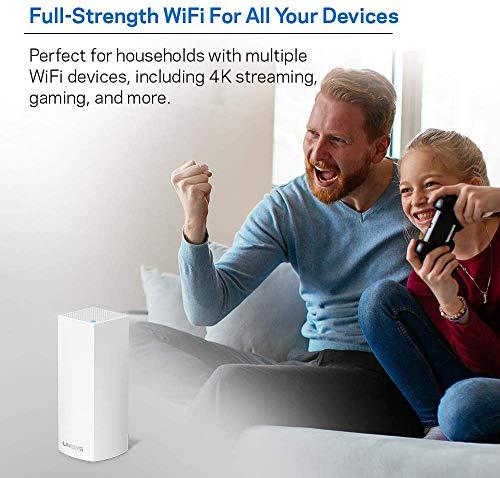 Linksys Linksys WHW0301 Velop Intelligent Mesh WiFi System: AC2200 Tri-Band Wi-Fi Router, Wireless Network for Full-Speed Home Coverage (White, 1-Pack)