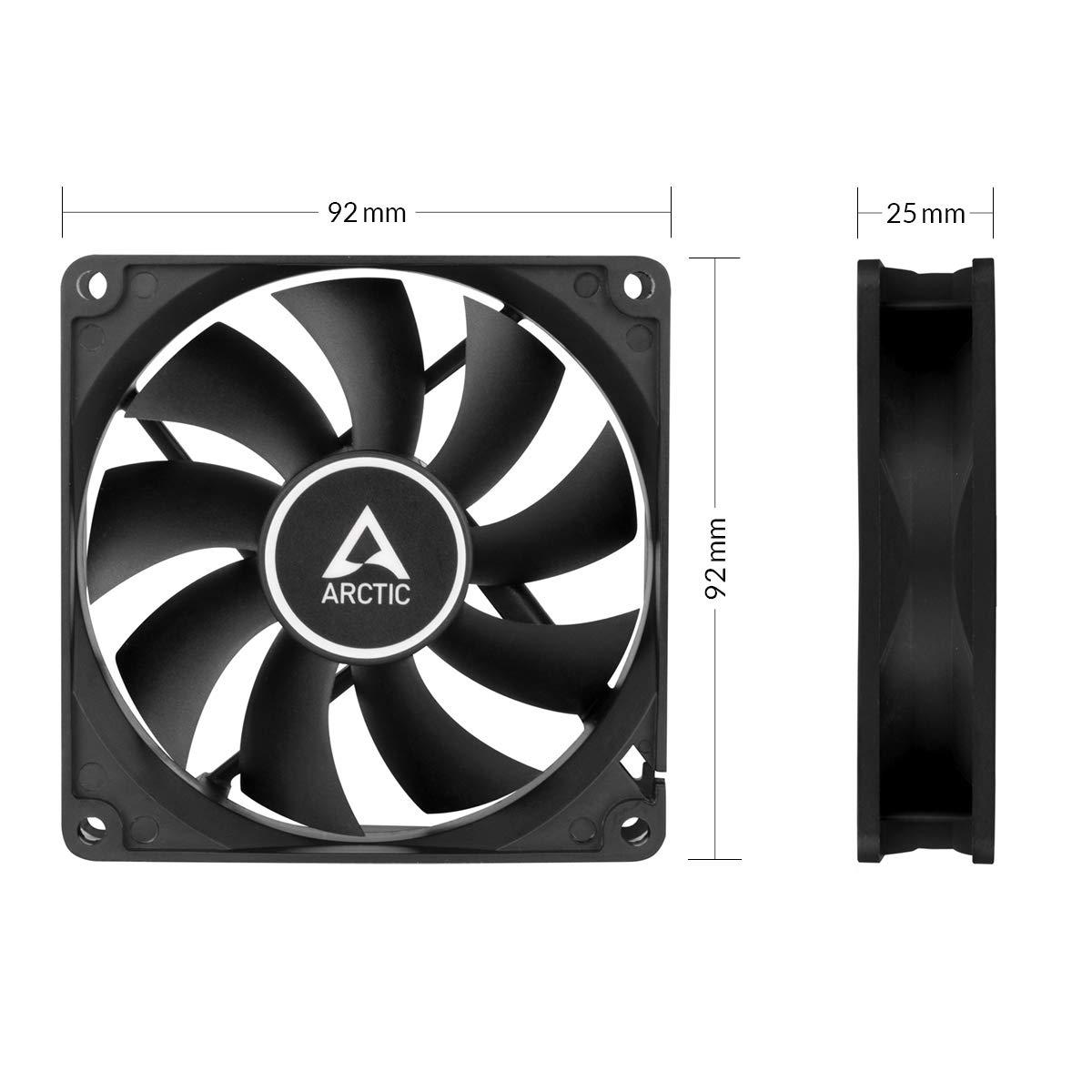 ARCTIC ARCTIC F9 PWM PST - 92 mm PWM PST Case Fan with PWM Sharing Technology (PST), Quiet Motor, Computer, Fan Speed: 150-1800 RPM - Black