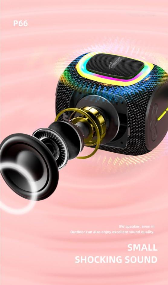 WorryFree Gadgets Waterproof Mini Bluetooth 5.3 Speaker 10M Transmission Distance 5W Output Power for Computer Home Theater Karaoke Player Mobile Phone (Gray)